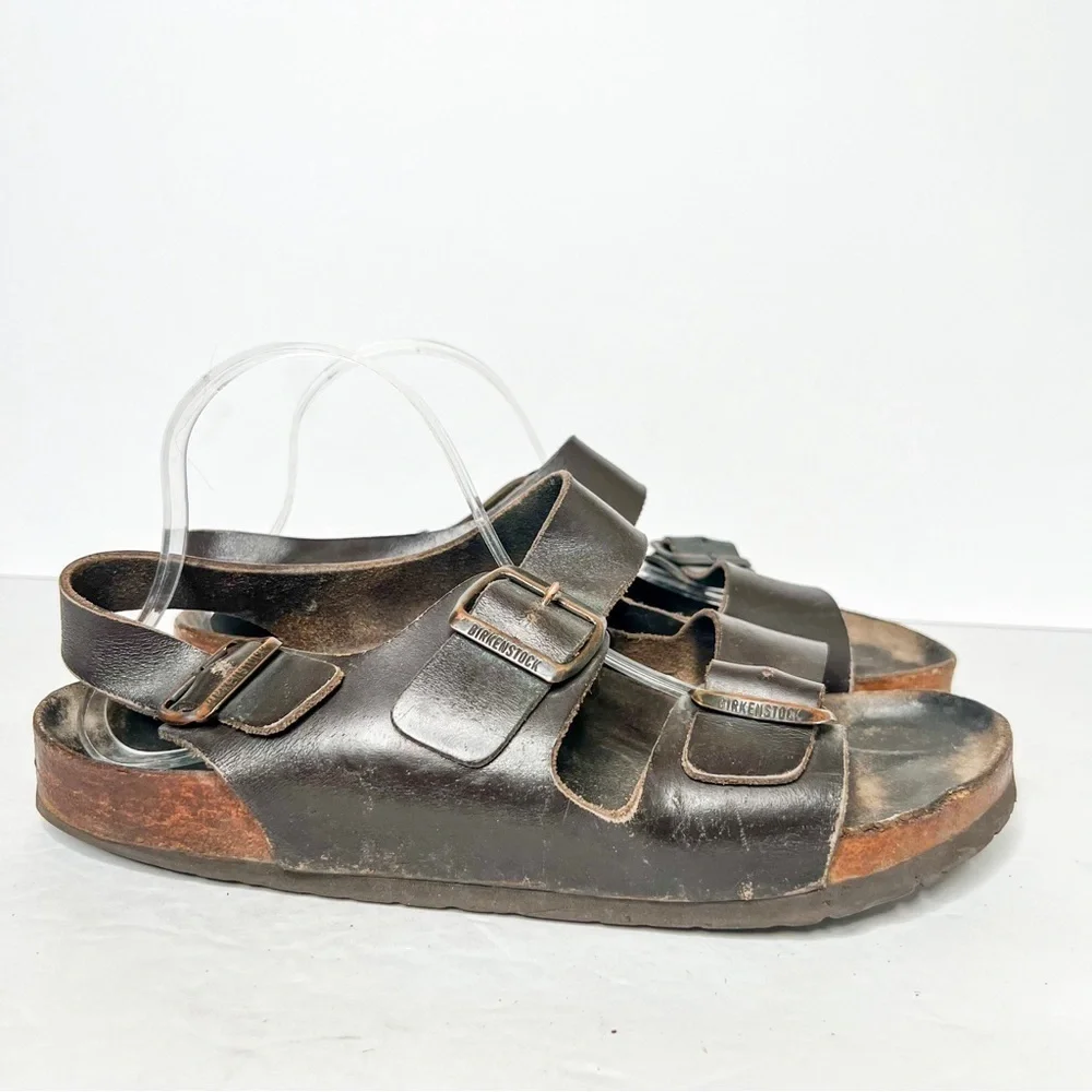Birkenstock Milano Oiled Leather Habana Sandals Size 43 10 Women’s